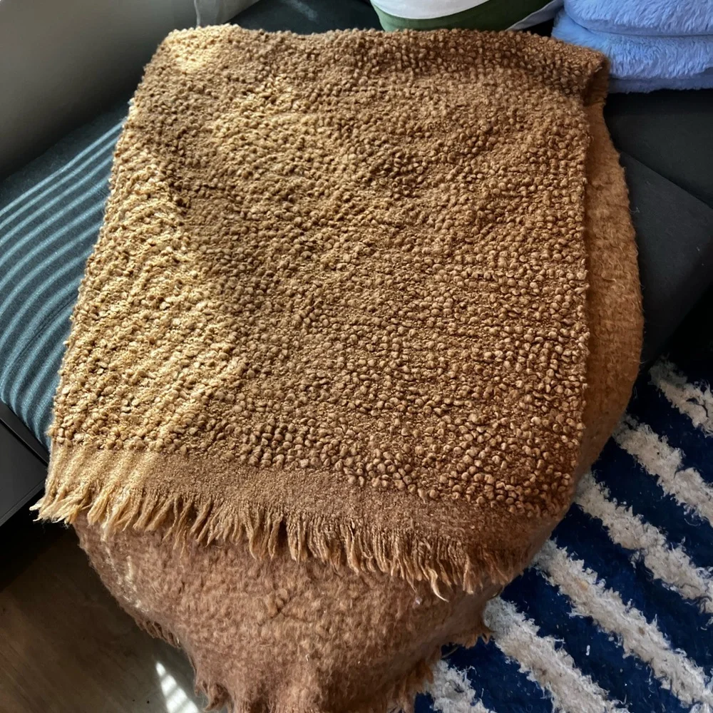 Anthropologie rust orange  Textured Throw Blanket